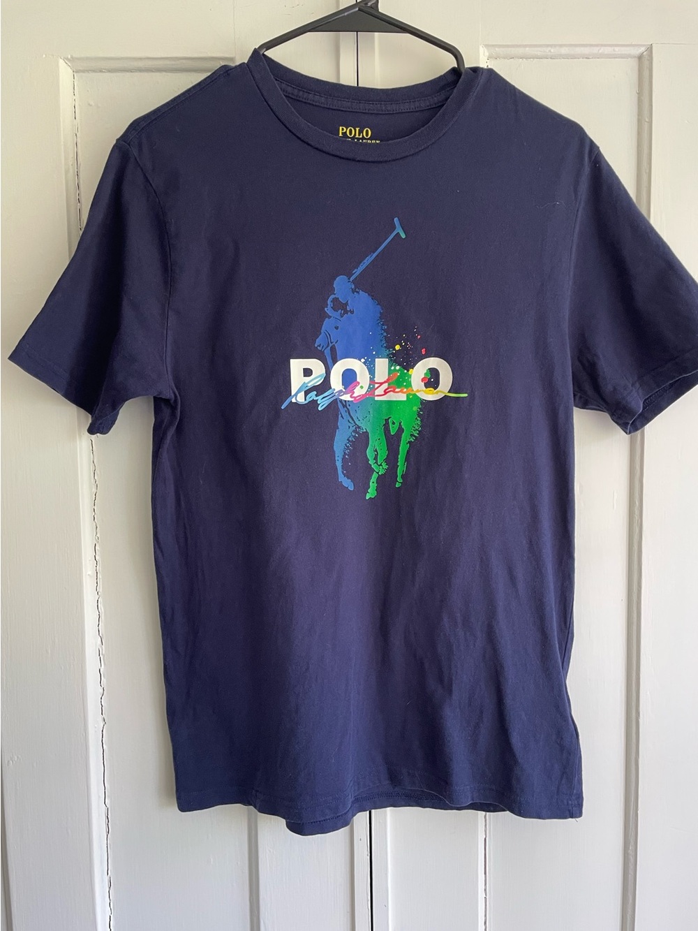Polo Ralph Lauren Big Pony Graphic Shirt Boys LARGE 14-16 T-Shirt Short Sleeve